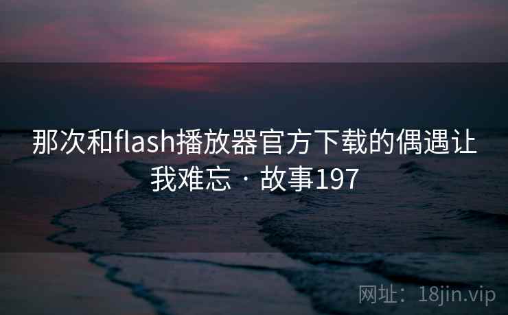 那次和flash播放器官方下载的偶遇让我难忘 · 故事197