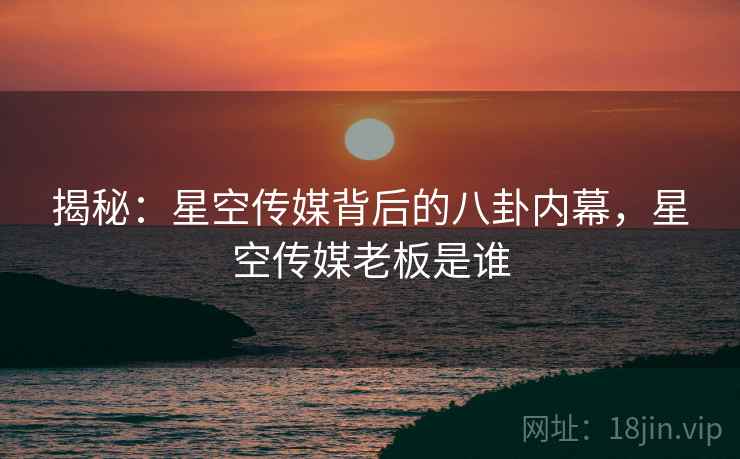 揭秘:星空传媒背后的八卦内幕,星空传媒老板是谁